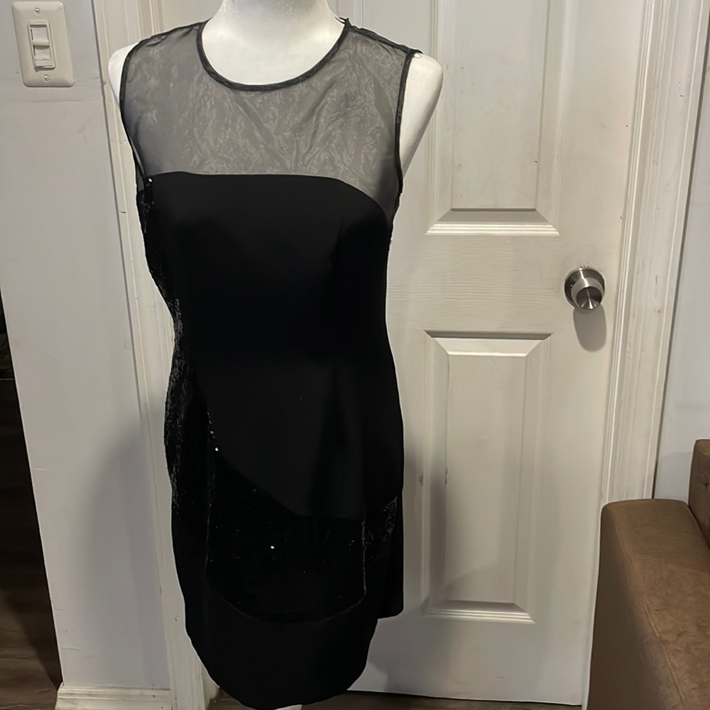 Carmen Marc Valvo Dress Color: black Size: 8 with sequins